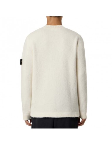 Pull Ras-Du-Cou Laine-Nylon Ivoire Homme Stone Island présenté porté de dos｜Boutique Homme Toulouse