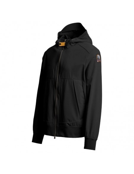 Veste Coupe-Vent Abner Noire Homme Parajumpers présentée portée de profil｜Magasin Homme Toulouse