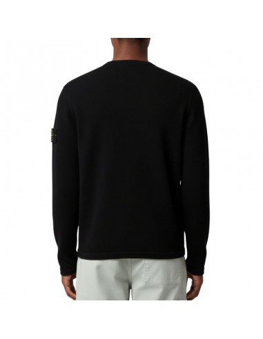 Sweat-shirt Maille Filet Noir Homme Stone Island présenté porté de dos｜Boutique Homme Toulouse