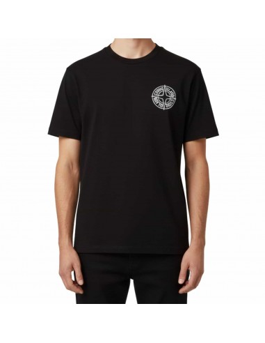 T-shirt Avec Imprimé « Outline Compass » Noir Stone Island présenté porté de face｜Boutique Homme Toulouse