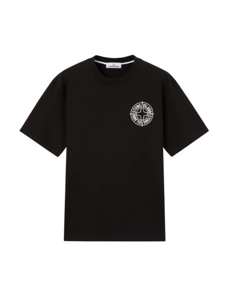 T-shirt Avec Imprimé « Outline Compass » Noir Stone Island présenté de face｜Boutique Homme Toulouse