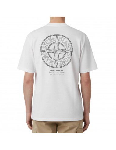 T-Shirt Avec Imprimé « Stone » Sky Blue Stone Island présenté porté de dos｜Boutique Homme Toulouse