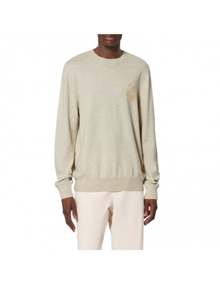 Pull Antea Gris Clair et Jaune Clair Homme Marant présenté porté de face｜Boutique Homme Toulouse