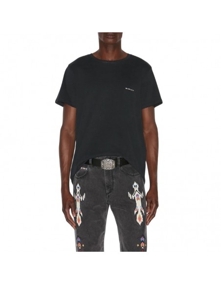 T-Shirt Zafferh Noir Homme Marant présenté porté de face｜Boutique Homme Toulouse