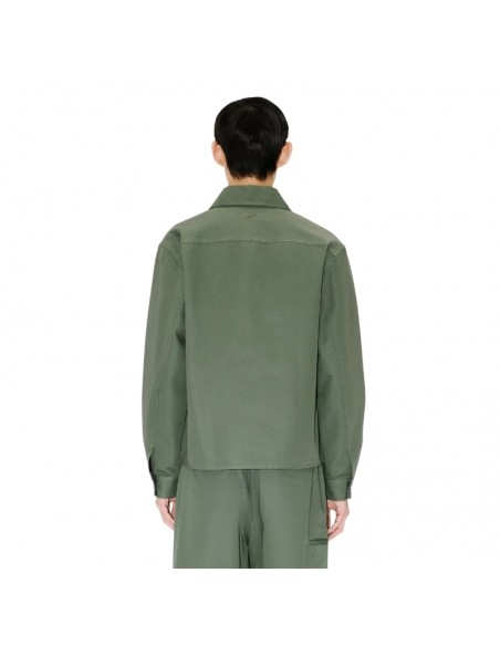 Surchemise en coton Kaki Foncé Homme Kenzo présentée portée de dos｜Magasin Homme Toulouse