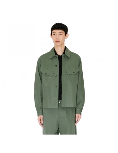 Surchemise en coton Kaki Foncé Homme Kenzo présentée portée de face|Magasin Homme Toulouse Surchemise en coton Kaki Foncé Homme Kenzo présentée portée de face|Magasin Homme Toulouse