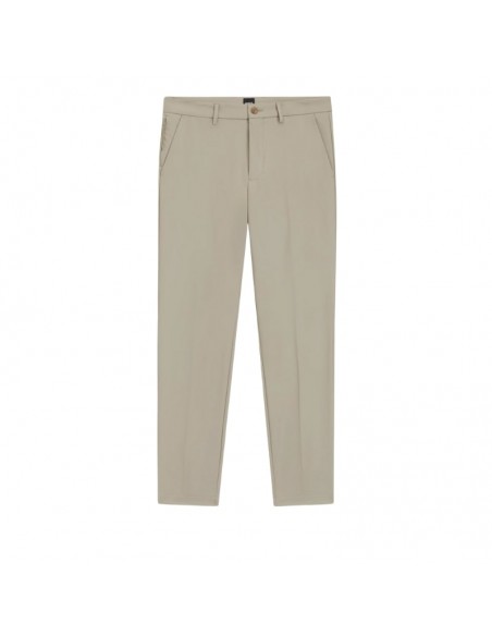 Pantalon Slim en twill de coton mélangé Beige Homme Boss présenté de face｜Boutique Homme Toulouse