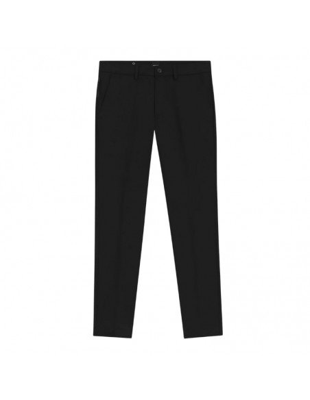 Pantalon Slim en twill de coton mélangé Noir Homme Boss présenté de face｜Boutique Homme Toulouse