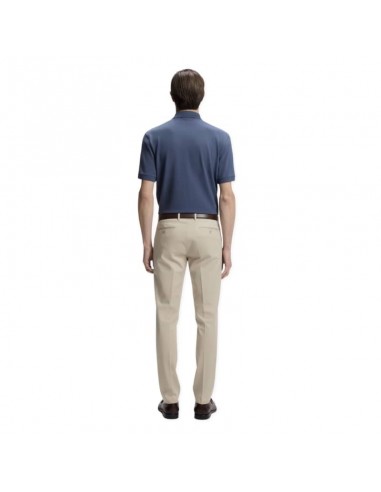 Pantalon Slim en Twill de Coton Mélangé Naturel Homme Boss présenté porté de dos｜Boutique Homme Toulouse