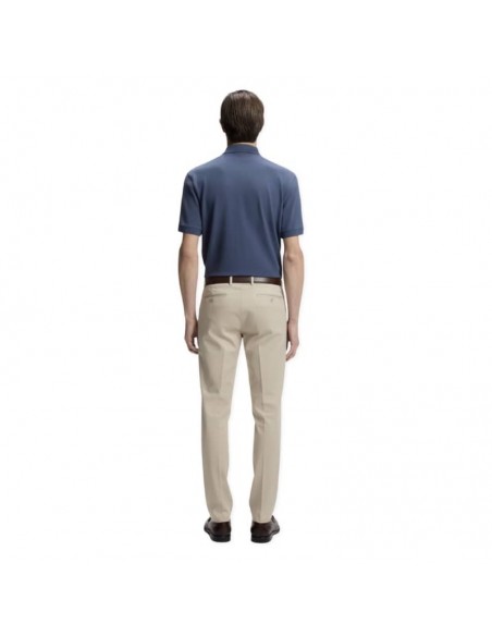 Pantalon Slim en Twill de Coton Mélangé Naturel Homme Boss présenté porté de dos｜Boutique Homme Toulouse
