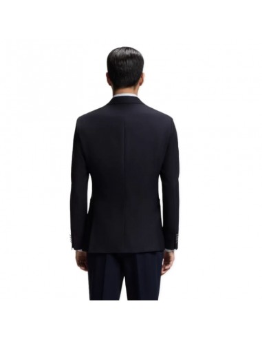 Veste Slim en laine vierge stretch Bleu Foncé Homme Boss présentée portée de dos|Magasin Homme Toulouse Veste Slim en laine vierge stretch Bleu Foncé Homme Boss présentée portée de dos|Magasin Homme Toulouse
