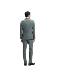 Costume Slim Deux Pièces Micro Motif Vert Homme Boss présenté porté de face｜Boutique Homme Toulouse 2