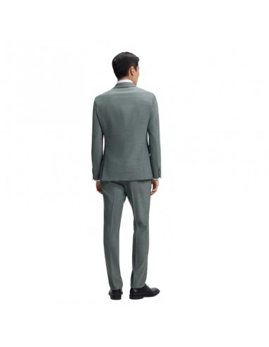 Costume Slim Deux Pièces Micro Motif Vert Homme Boss présenté porté de dos｜Boutique Homme Toulouse