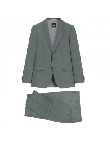 Costume Slim Deux Pièces Micro Motif Vert Homme Boss présenté de face｜Boutique Homme Toulouse