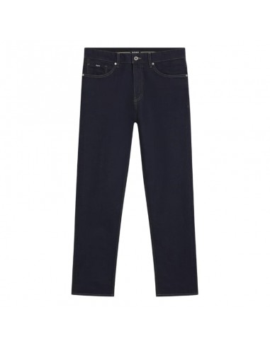 Jean Coupe Droite Denim Stretch Indigo Bleu Foncé Homme Boss présenté de face｜Boutique Homme Toulouse