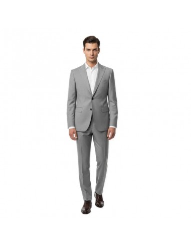 Costume Slim deux pièces en laine mélangée Silver Homme Boss présenté porté de face｜Boutique Homme Toulouse