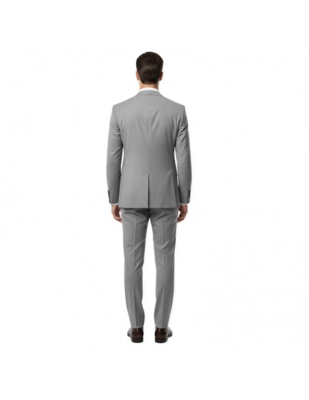 Costume Slim deux pièces en laine mélangée Silver Homme Boss présenté porté de dos｜Boutique Homme Toulouse