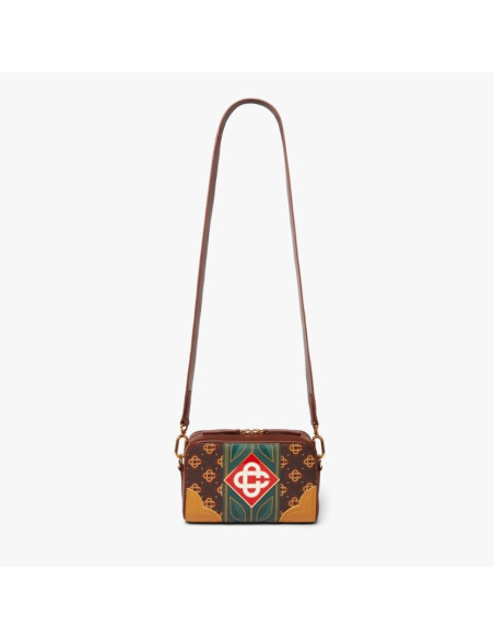 Sac À Bandoulière Monogram Marron Casablanca présenté porté en sangle｜Boutique Homme Toulouse