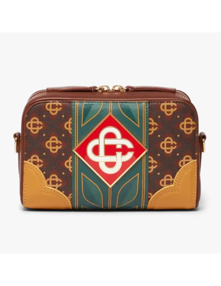 Sac À Bandoulière Monogram Marron Casablanca présenté porté de face｜Boutique Homme Toulouse