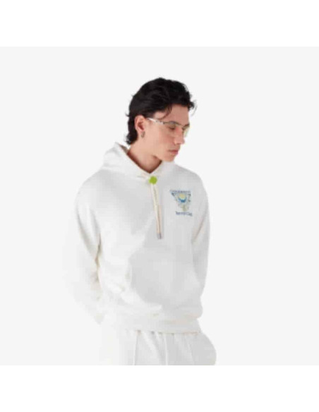 Sweat à Capuche Tennis Club Icon Blanc Homme Casablanca présenté porté de face｜Boutique Homme Toulouse