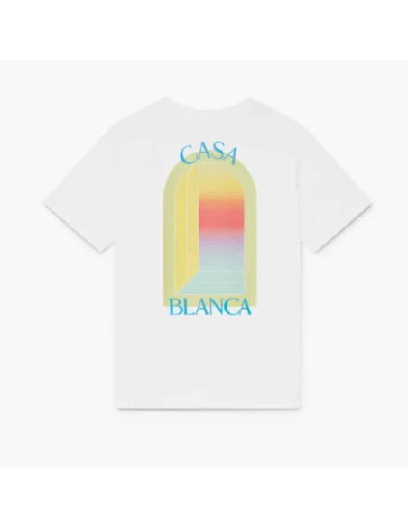 T-shirt à manches courtes L'Arche Blanc Homme Casablanca présenté de face｜Boutique Homme Toulouse