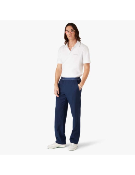 Polo À Manches Courtes En Piqué Laurel Blanc Casablanca présenté porté de face｜Boutique Homme Toulouse