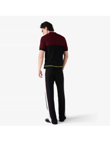 Polo En Maille Mérinos À Rayures Noir Casablanca présenté porté de dos｜Boutique Homme Toulouse