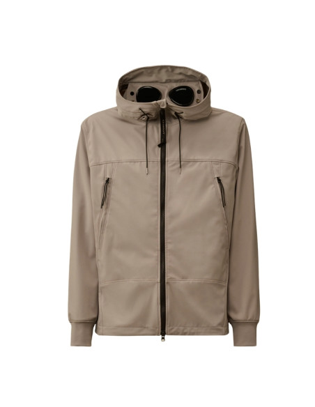 Veste Goggle Shell-R Dove Grise Homme C.P Company présentée de face｜Magasin Homme Toulouse
