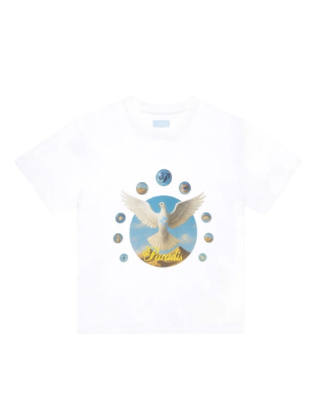 T-Shirt Desert Dove Beige Homme 3.Paradis présenté de face｜Boutique Homme Toulouse