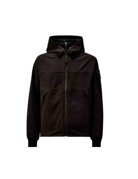 Veste À Capuche Metropolis Series Metroshell Noire C.P Company présentée de face｜Magasin Homme Toulouse