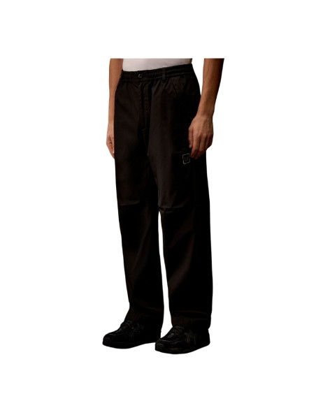 Pantalon Metropolis Series HyST Boxy Noir C.P Company présenté porté de face｜Boutique Homme Toulouse