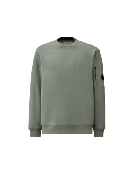 Sweatshirt Coton Diagonal Silver Blue Homme C.P Company présenté de face｜Boutique Homme Toulouse