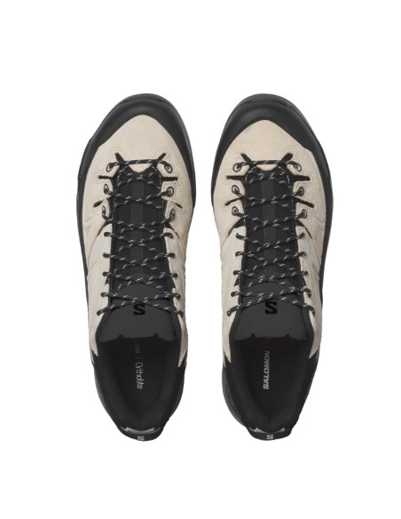 Sneaker X-ALP LEATHER Noir / Vanilla Ice Homme Salomon présentée de haut｜Magasin Homme Toulouse