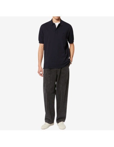 Polo Afko Noir Délavé Homme Marant présenté porté de face｜Boutique Homme Toulouse