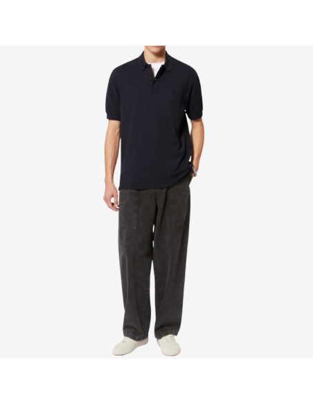 Polo Afko Noir Délavé Homme Marant présenté porté de face｜Boutique Homme Toulouse