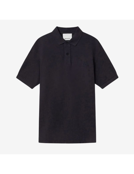 Polo Afko Noir Délavé Homme Marant présenté de face｜Boutique Homme Toulouse
