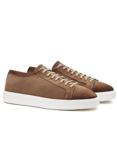 Sneaker En Daim Marron Sabbia d'Inverno Homme Santoni présentée portée de profil｜Magasin Homme Toulouse 2