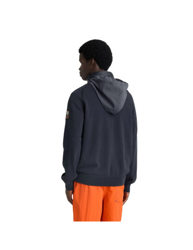 Cardigan Bargancy Bleu Encre Homme Parajumpers présenté porté de dos｜Boutique Homme Toulouse