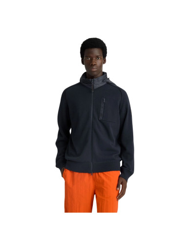 Cardigan Bargancy Bleu Encre Homme Parajumpers présenté porté de face｜Boutique Homme Toulouse