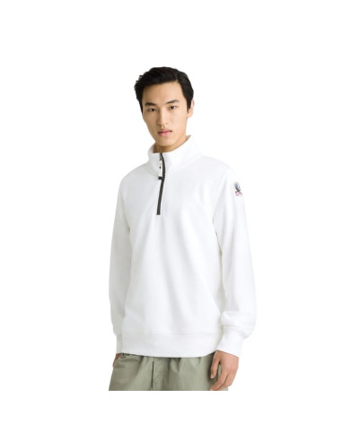 Polaire Demi-Zip Broak Peak Blanche Homme Parajumpers présenté porté de face｜Boutique Homme Toulouse