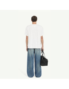 T-shirt imprimé Bibliothèque Blanc Homme MM6 présenté porté de face｜Boutique Homme Toulouse 2