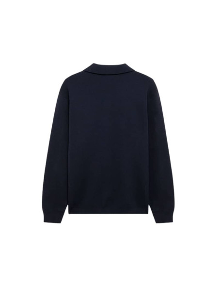 Chemise-Veste En Maille De Viscose Bleu Homme Autry présentée portée de dos｜Magasin Homme Toulouse