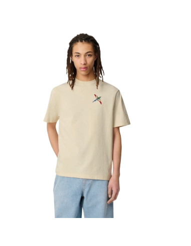 T-shirt Micro Bee Bird Beige Pâle Axel Arigato présenté porté de face｜Boutique Homme Toulouse