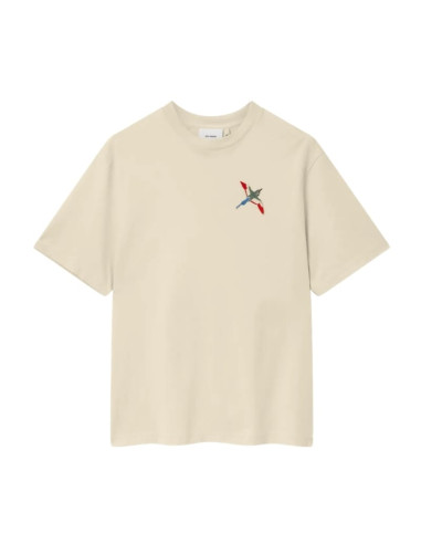 T-shirt Micro Bee Bird Beige Pâle Axel Arigato présenté de face｜Boutique Homme Toulouse