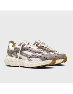 Sneakers The Re-Run Max Gris/Taupe Homme The Mercer Brand présentées portées de face｜Magasin Homme Toulouse 2