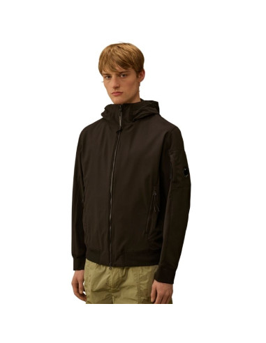 Shell-R Hooded Lens Jacket Noir Homme C.P Company présentée portée de face｜Magasin Homme Toulouse