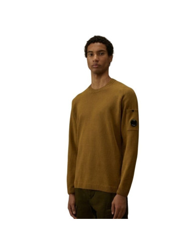 Pull Col Rond Coton Chenille Lens Dried Herb Homme C.P Company présenté porté de face｜Boutique Homme Toulouse