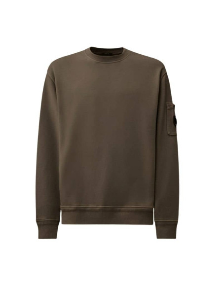 Sweat-shirt Cotton Diagonal Fleece Lens C.P Company présenté de face｜Boutique Homme Toulouse
