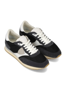 Baskets Blville Noir et Blanc Homme Philippe Model présentée portée de profil｜Magasin Homme Toulouse 2