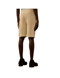 Short Cotton Diagonal Fleece Cargo Frozen Dew - White Homme C.P Company présenté porté de face｜Boutique Homme Toulouse 2